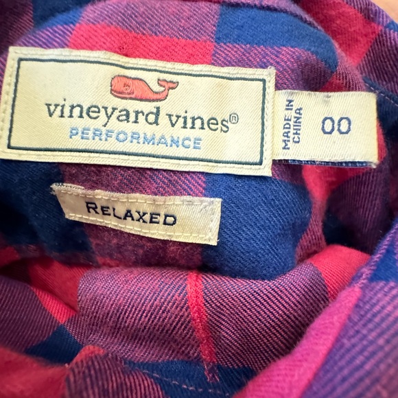 Vineyard Vines Performance Plaid Button Down Shirt Size 00 - Picture 2 of 5